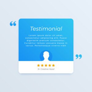 testimonial review template with star rating remark vector